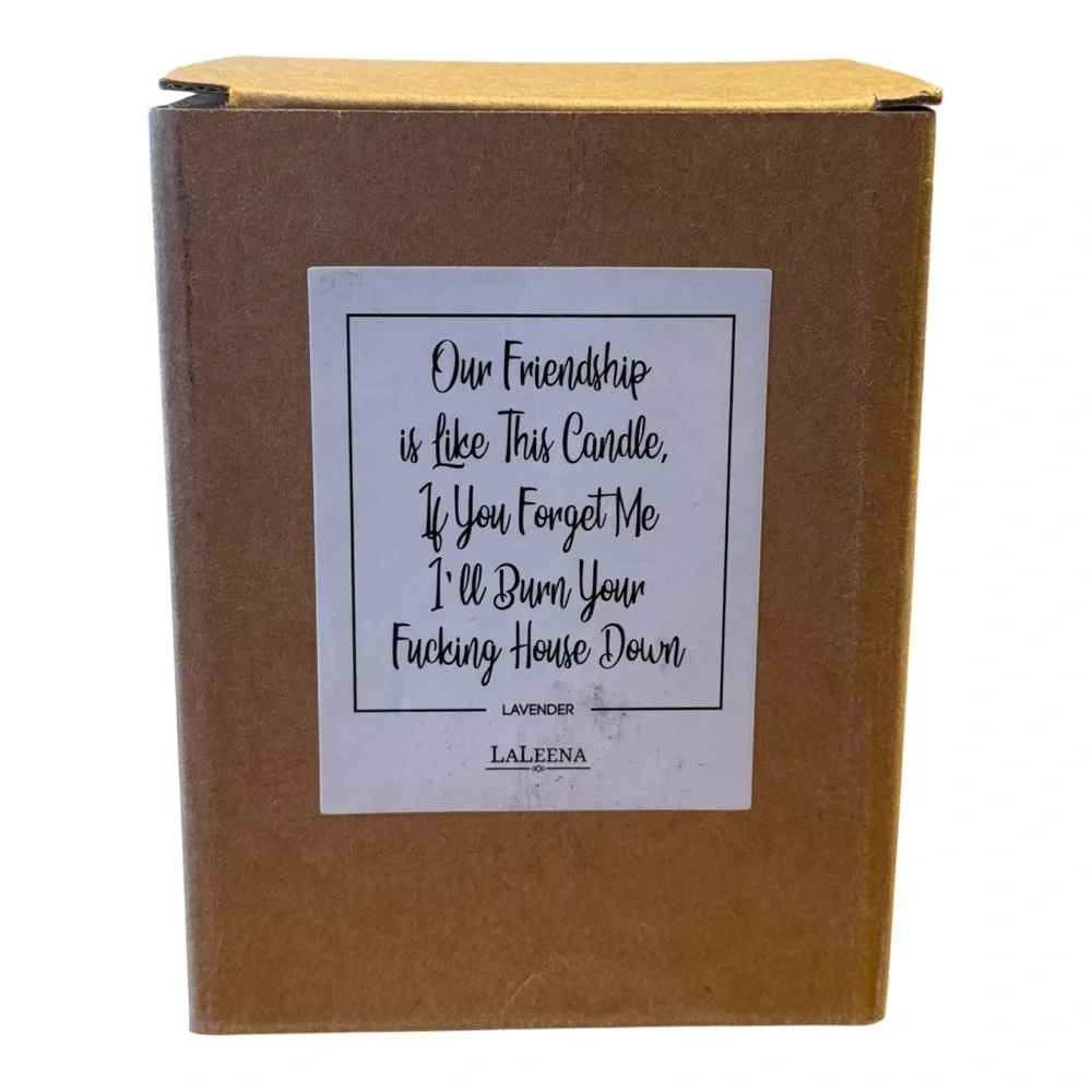 LaLeena Soy Lavender Scent Candle with Wooden Lid and Funny Saying